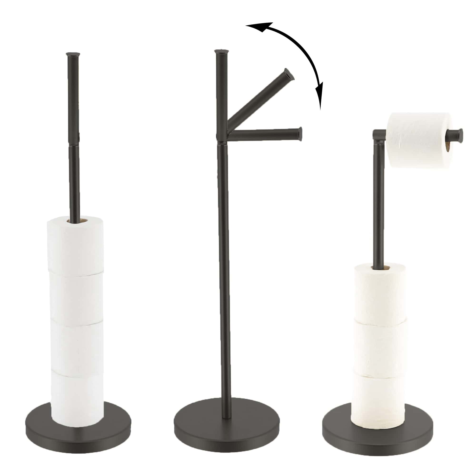 Evideco Modern Black Freestanding Toilet Paper Dispenser And Reserve With Folding Arm For Compact Bathrooms Toilet Seats & Accessories Toilet Paper Holders & Dispensers