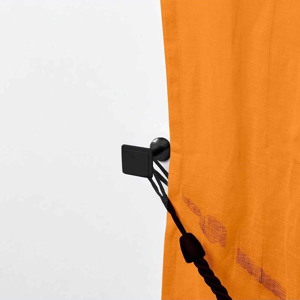 Evideco Modern Square Design Curtain Tieback Hooks – Set Of 2 Adhesive Metal Holdbacks For Window Treatment – Glossy Black Home Accessories Tie Backs & Magnets Metal Tie Backs Small Tie Backs For Window Sheers