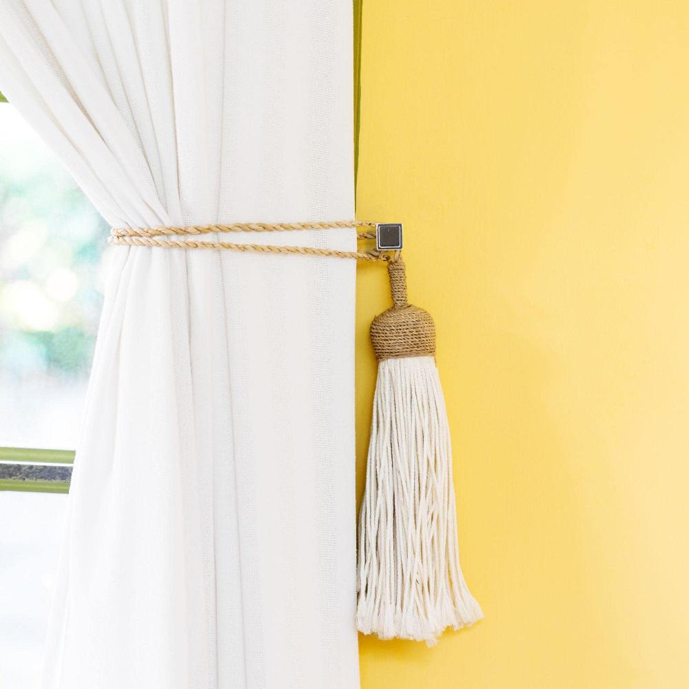 evideco Modern Square Design Curtain Tieback Hooks – Set of 2 Adhesive Metal Holdbacks for Window Treatment – Chrome Home Accessories Tie Backs & Magnets Metal Tie Backs Small Tie Backs For Window Sheers