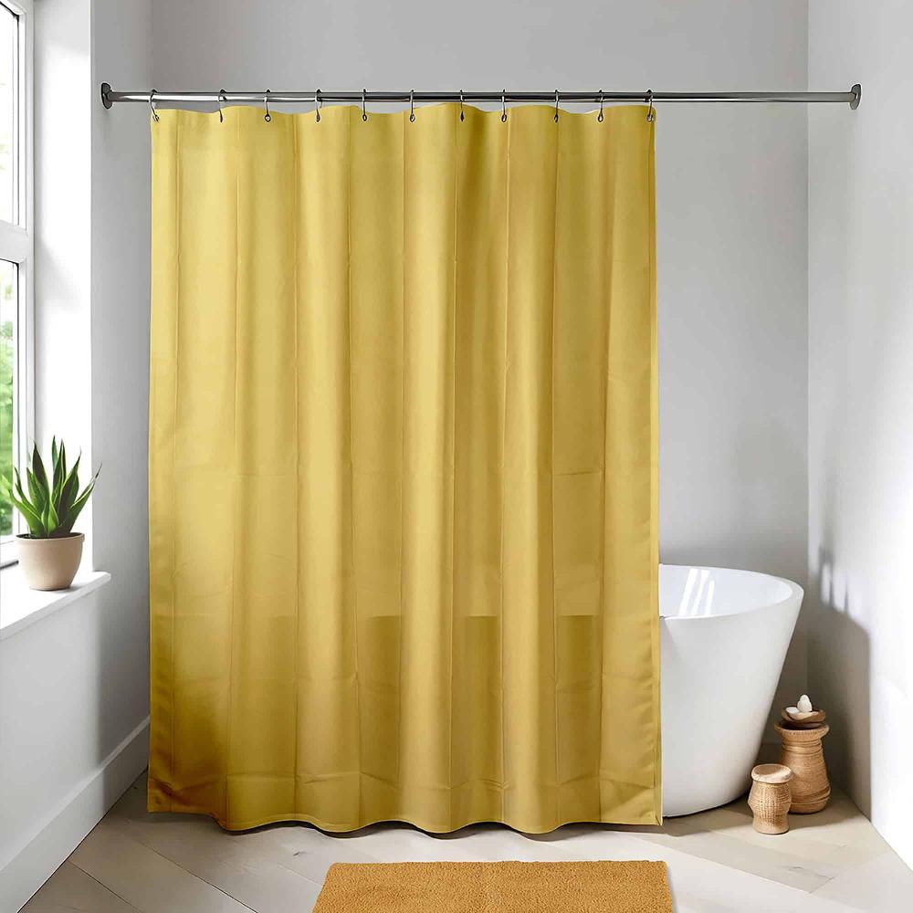 evideco Mustard Yellow Extra Long Waterproof Shower Curtain Liner 71×79 Inches Shower Accessories Shower Curtains