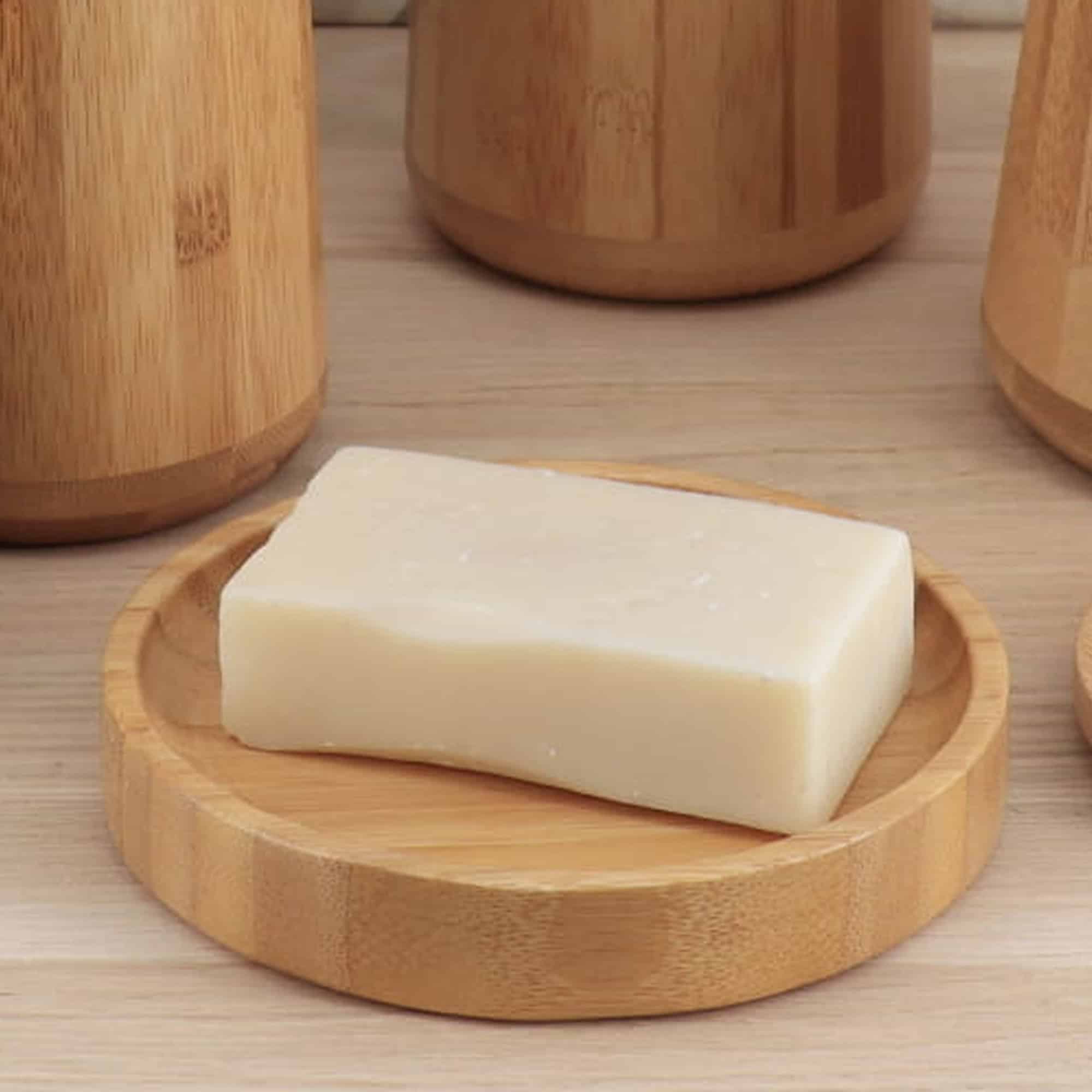 Evideco Natural Bamboo Soap Dish – Eco-Conscious Wooden Bar Soap Holder Elegant Round Design Bathroom Accessories Soap Dishes