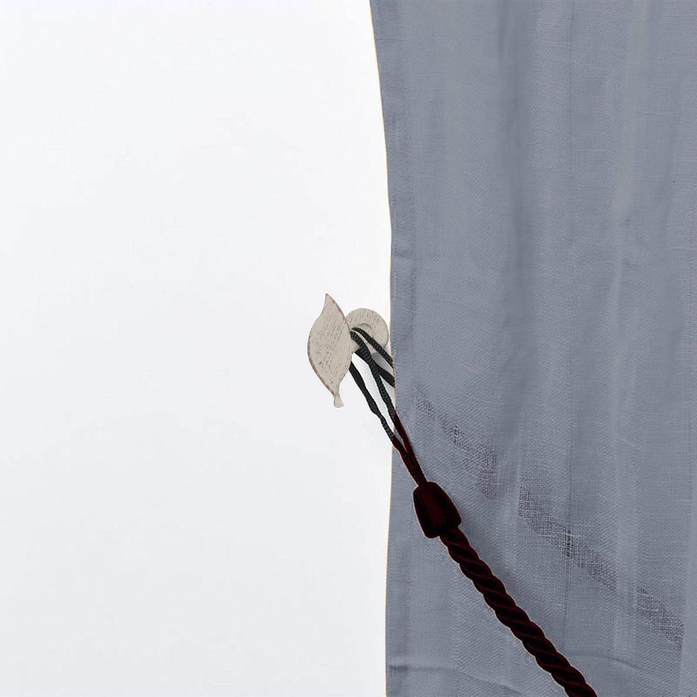 Evideco Nature-Inspired Leaf Curtain Tieback Hooks – Set Of 2 Adhesive Metal Holdbacks For Drapery – Ecru/Gold Home Accessories Tie Backs & Magnets Metal Tie Backs Small Tie Backs For Window Sheers