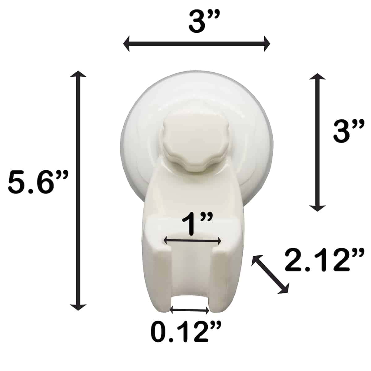 Evideco Non-Rotating Hand-Held Shower Head Bracket In White – Secure Suction Cup Mount Fits Up To 1-Inch Base No Drilling Required Shower Accessories Shower Head & Hoses