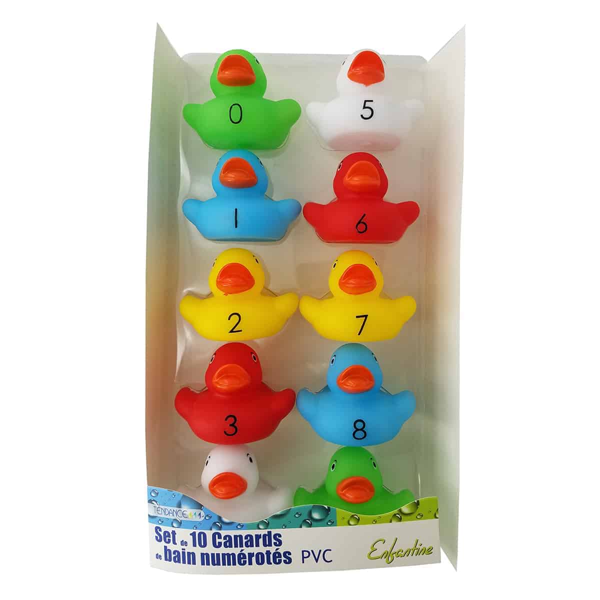 Evideco Non-Toxic Bath Numbered Floating Ducks -for Babies And Toddlers- Set Of 10 Bathroom Accessories Kid's Bath & Toys