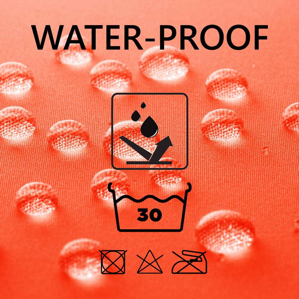 evideco Orange Extra Long Shower Curtain Polyester 12 Rings 79″L x 71″W Shower Accessories Shower Curtains