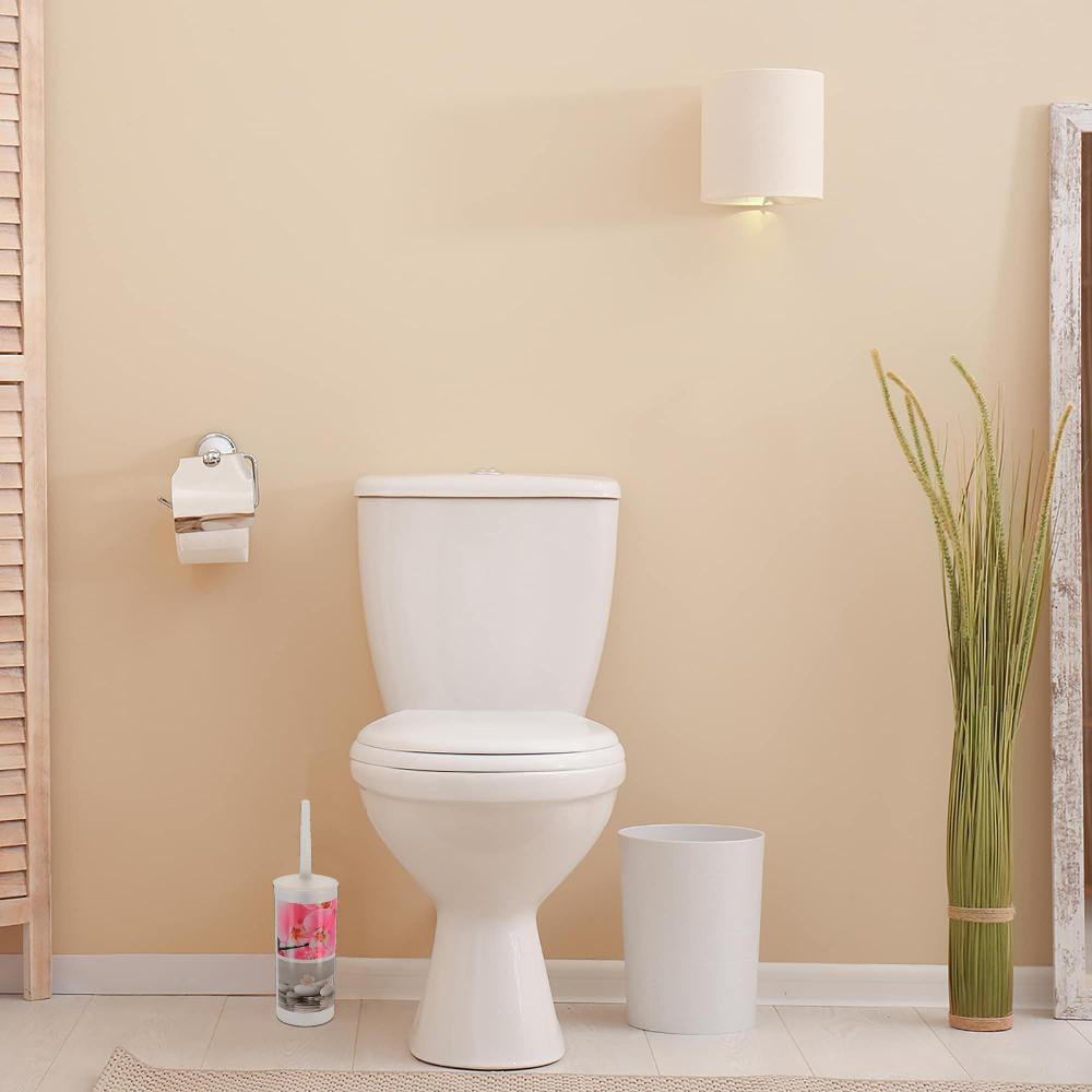 Evideco Orchid Toilet Brush And Holder – Decorative Plastic Bathroom Accessory Toilet Seats & Accessories Toilet Brushes