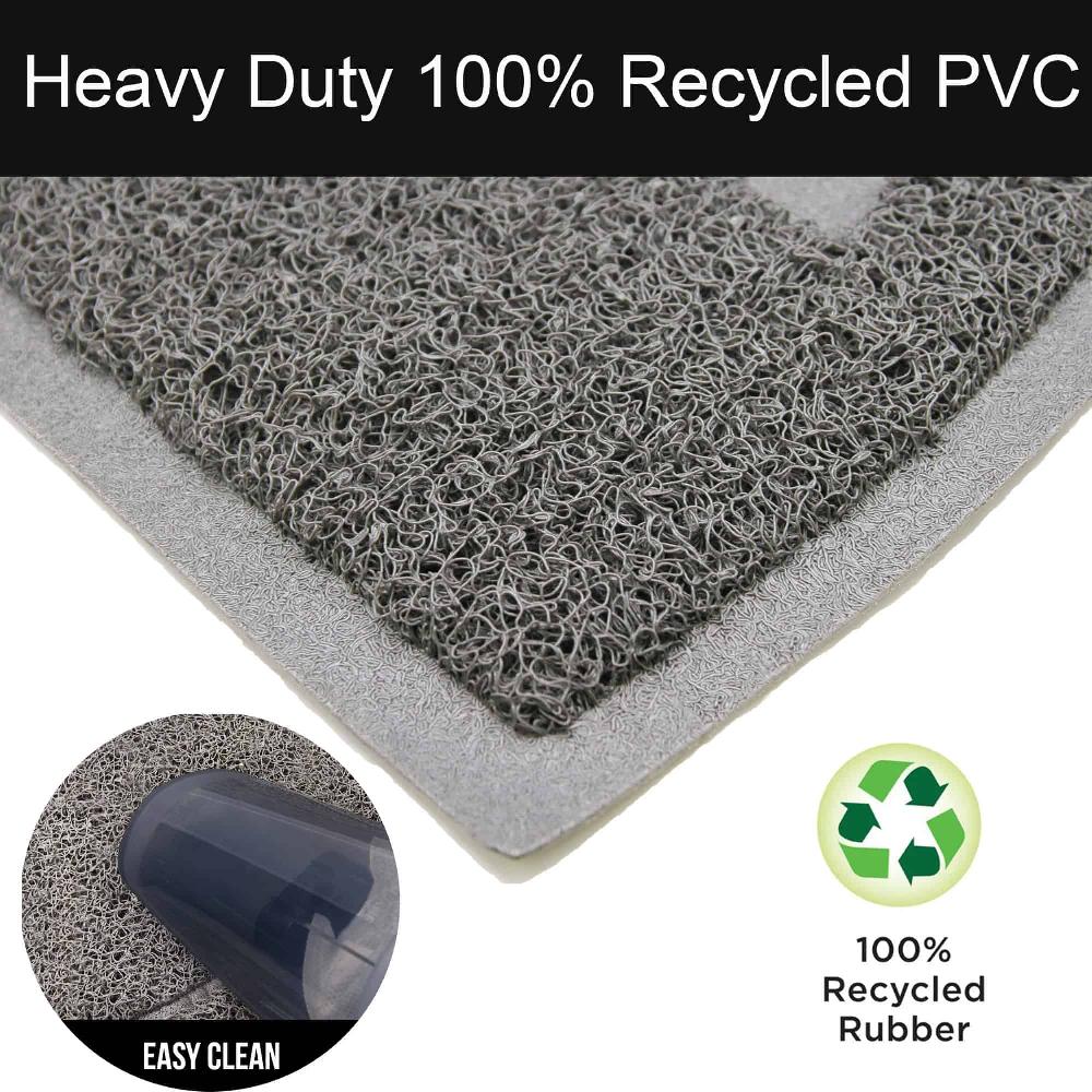 Evideco Outdoor Door Mat Bienvenue PVC 24”x16” Grey Home Accessories Door Mats