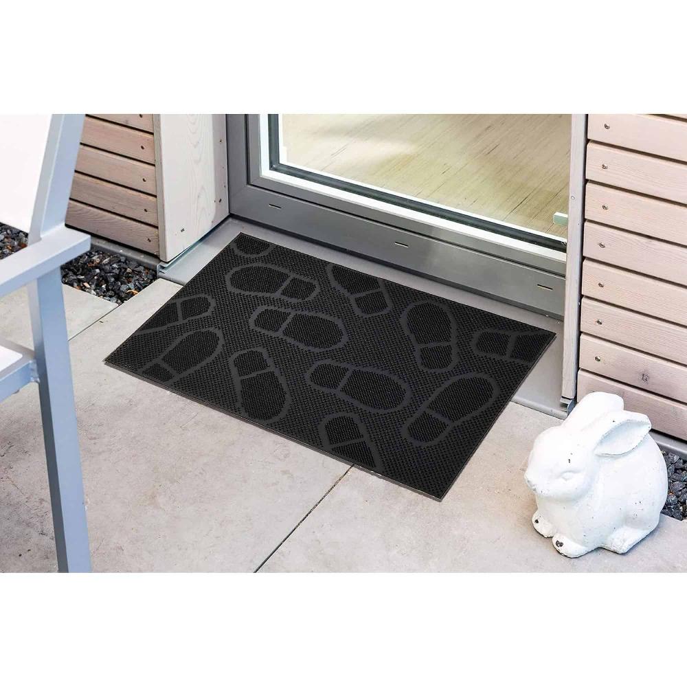 evideco Outdoor Front Door Mat 30×18 Rubber Shoeprint Home Accessories Door Mats Outdoor