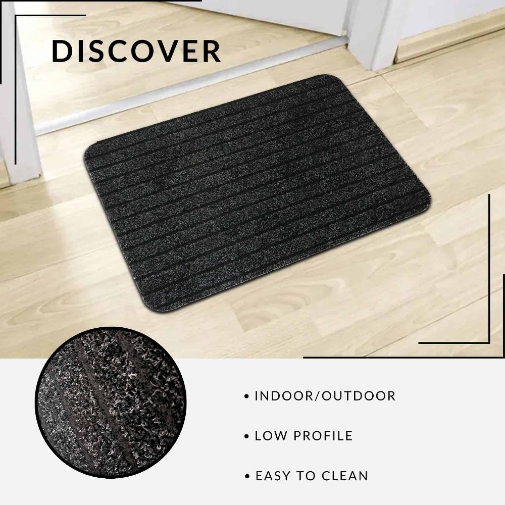 Evideco Outdoor Front Door Mat Chloe Polypropylene Latex Rug 24×16 Anthracite Grey Home Accessories Door Mats Outdoor