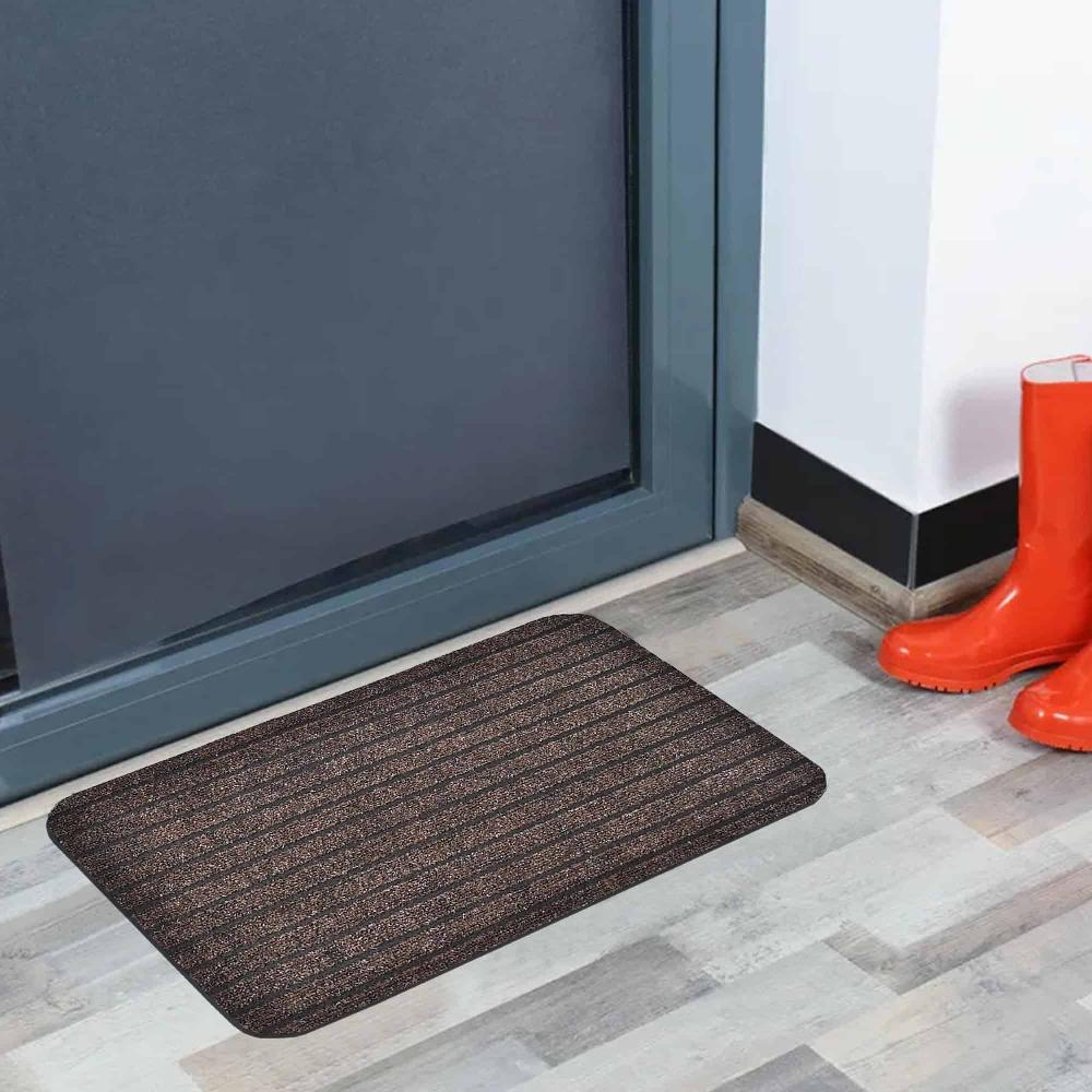 Evideco Outdoor Front Door Mat Chloe Polypropylene Latex Rug 24×16 Brown Home Accessories Door Mats Outdoor