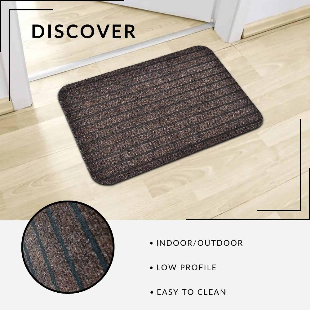 Evideco Outdoor Front Door Mat Chloe Polypropylene Latex Rug 24×16 Brown Home Accessories Door Mats Outdoor