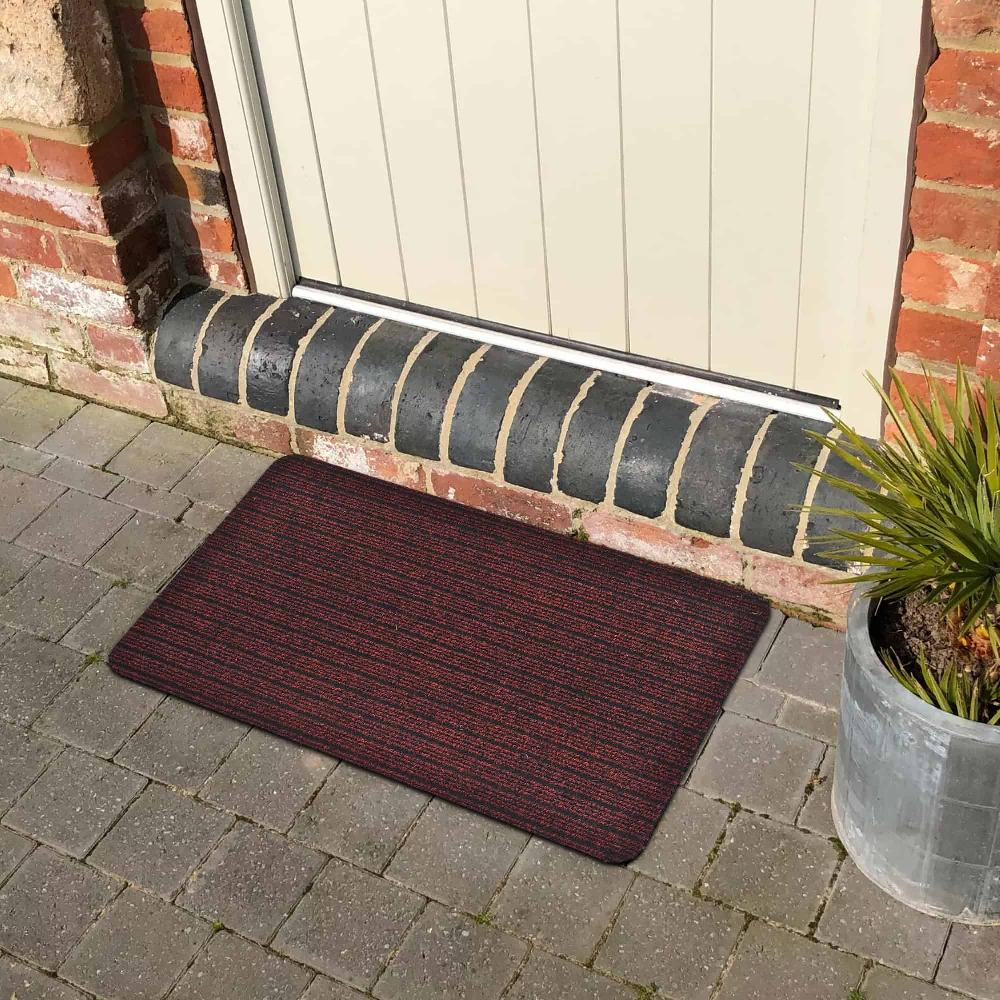 Evideco Outdoor Front Door Mat Chloe Polypropylene Latex Rug 24×16 Maroon Home Accessories Door Mats Outdoor
