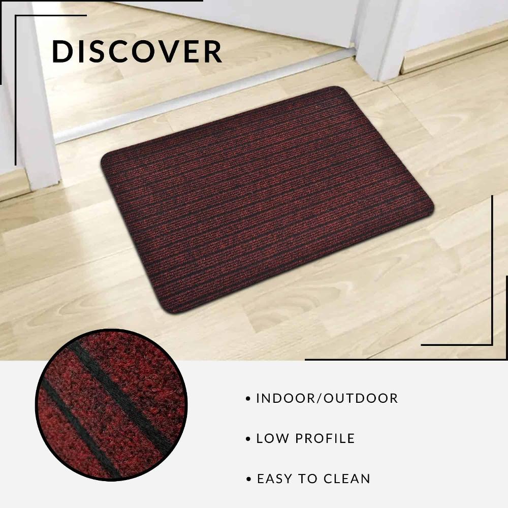 Evideco Outdoor Front Door Mat Chloe Polypropylene Latex Rug 24×16 Maroon Home Accessories Door Mats Outdoor