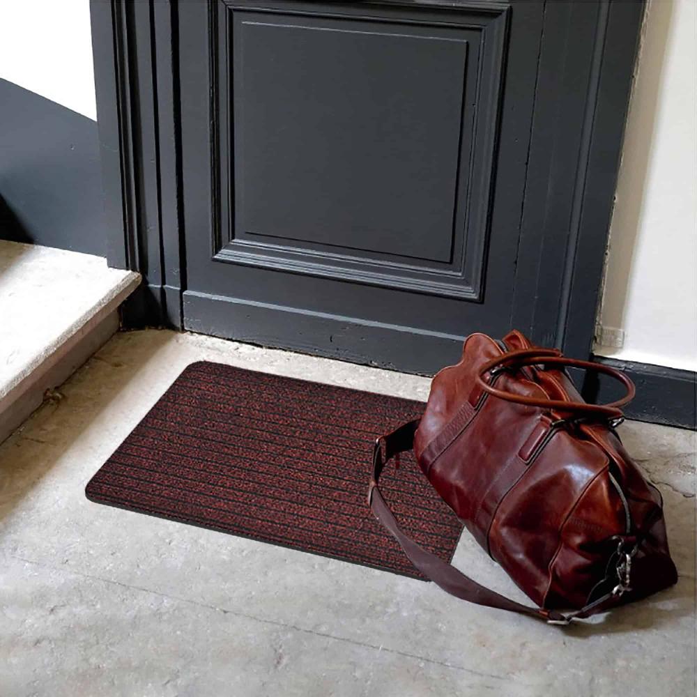 evideco Outdoor Front Door Mat Chloe Polypropylene Latex Rug 24×16 Maroon Home Accessories Door Mats Outdoor