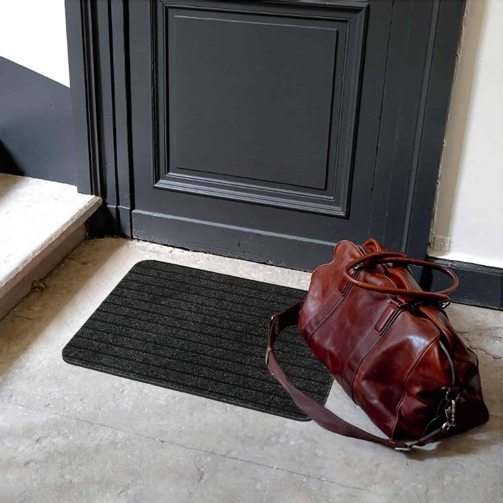 evideco Outdoor Front Door Mat Chloe Polypropylene Latex Rug 24×16 Anthracite Grey Home Accessories Door Mats Outdoor