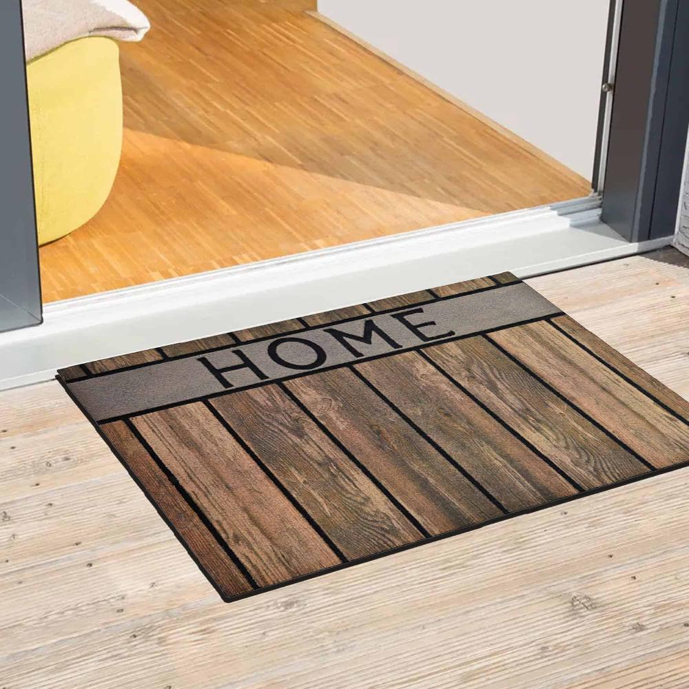 evideco Outdoor Front Door Mat Home Wood Flooring Rubber Rug 30×18 Brown Home Accessories Door Mats Outdoor