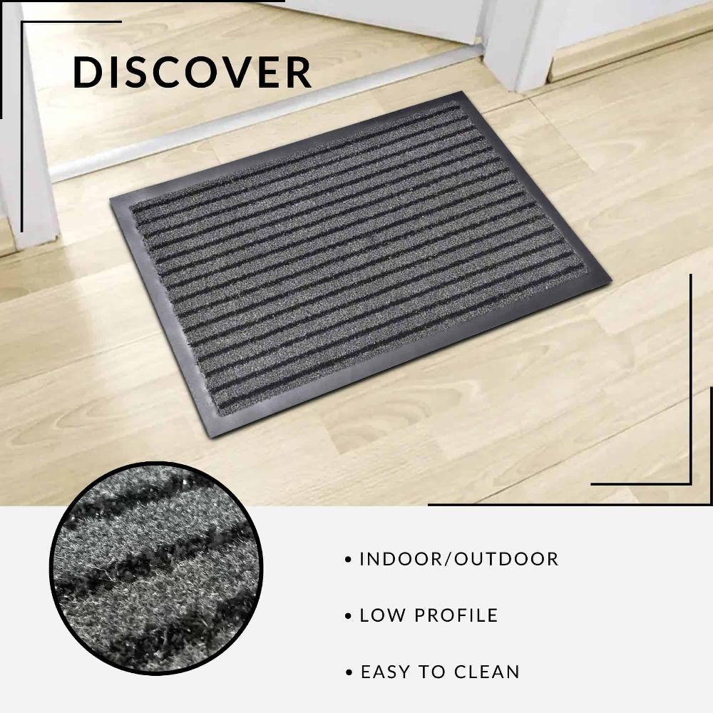 Evideco Outdoor Front Door Mat Mado Polypropylene Rug 24×16 Grey Home Accessories Door Mats Outdoor