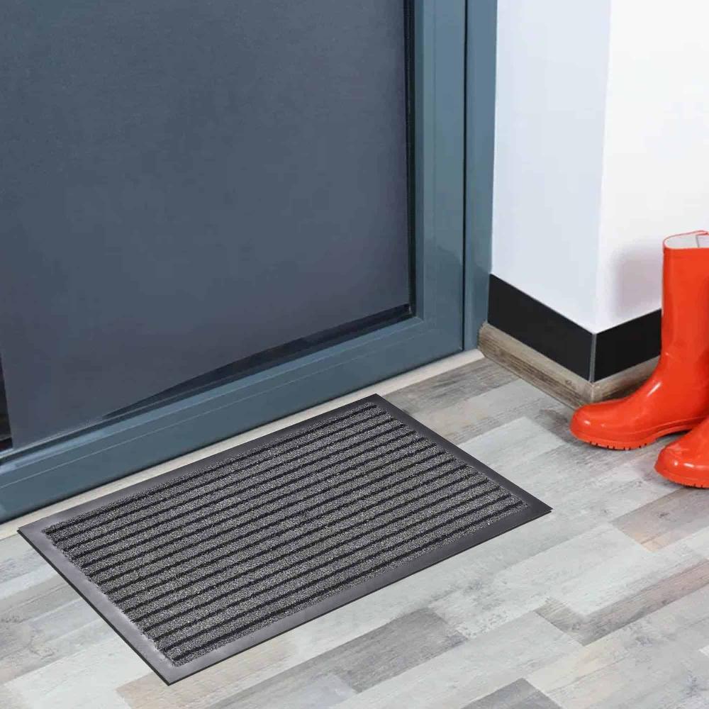 evideco Outdoor Front Door Mat Mado Polypropylene Rug 24×16 Grey Home Accessories Door Mats Outdoor