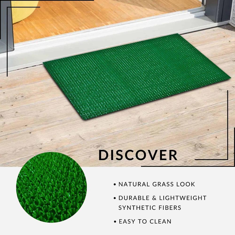 Evideco Outdoor Front Door Mat Pixie Artificial Grass Rug 24×16 Green Home Accessories Door Mats Outdoor