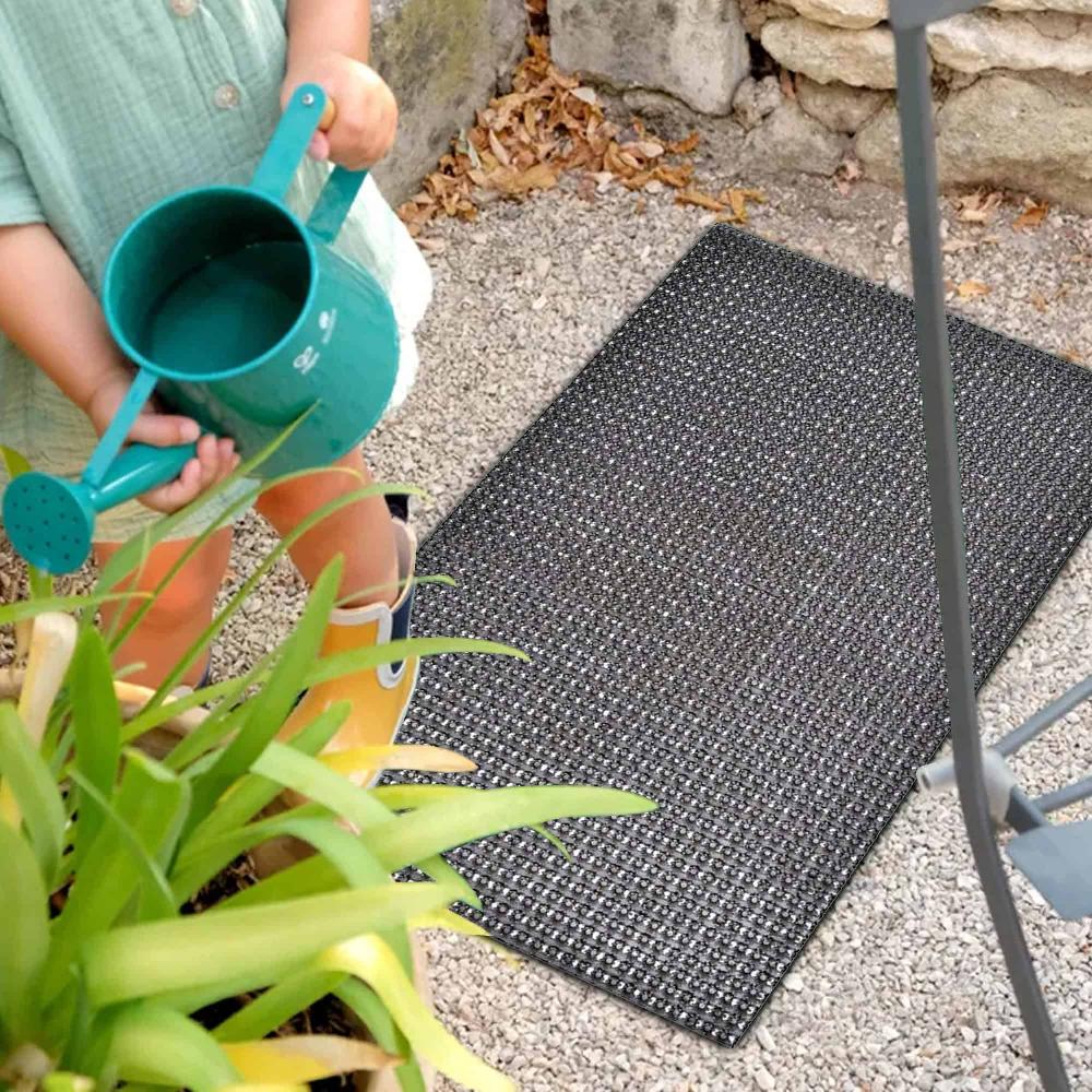 Evideco Outdoor Front Door Mat Pixie Artificial Grass Rug 24×16 Grey Home Accessories Door Mats Outdoor