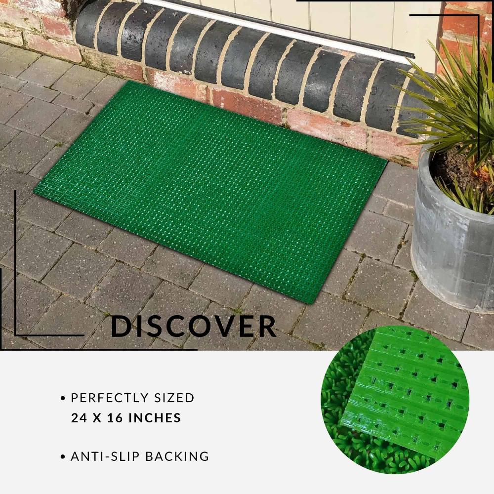 Evideco Outdoor Front Door Mat Pixie Artificial Grass Rug 24×16 Green Home Accessories Door Mats Outdoor