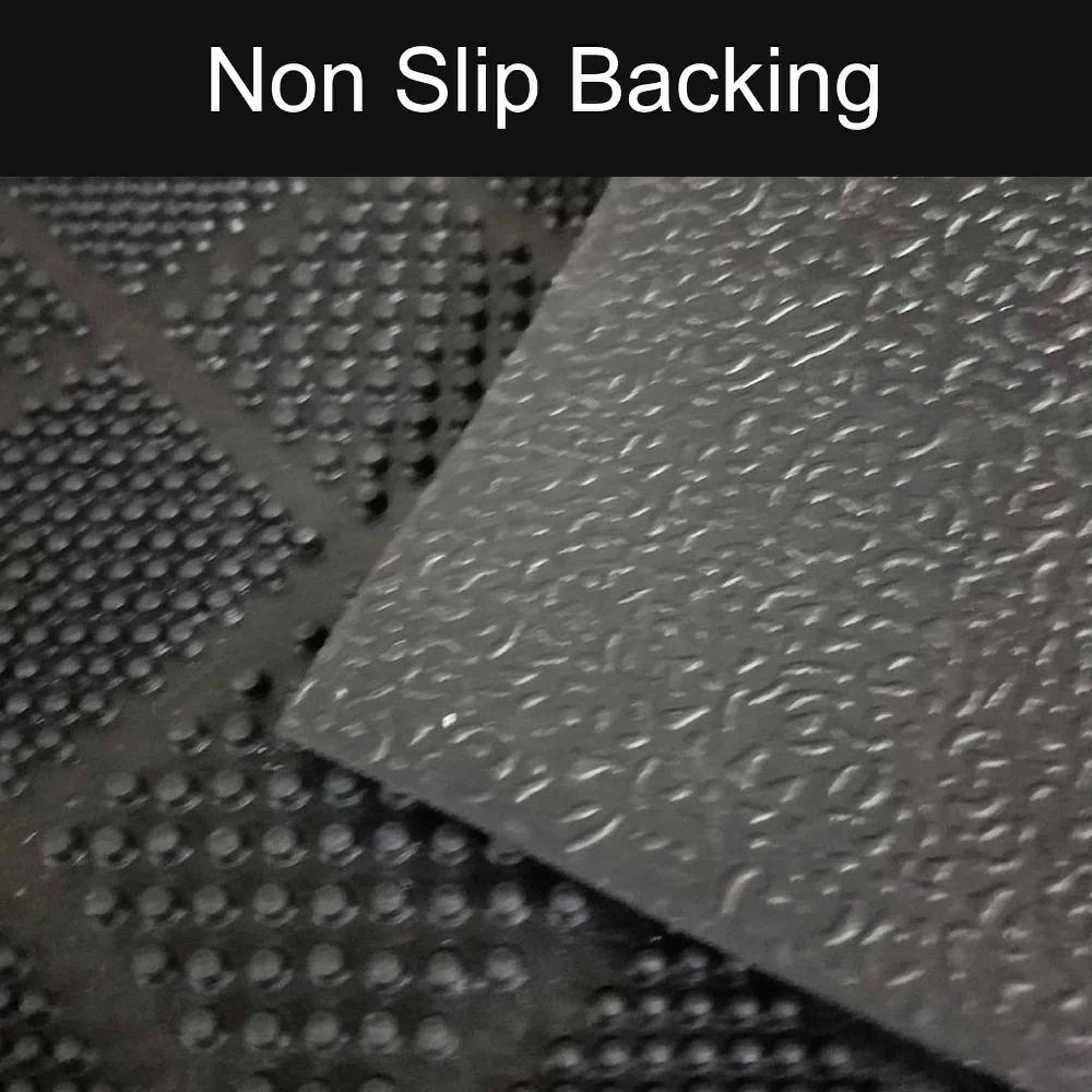 Evideco Outdoor Half Round Front Door Mat Drew Checkerboard Rubber Rug 24×16 Black Home Accessories Door Mats Outdoor