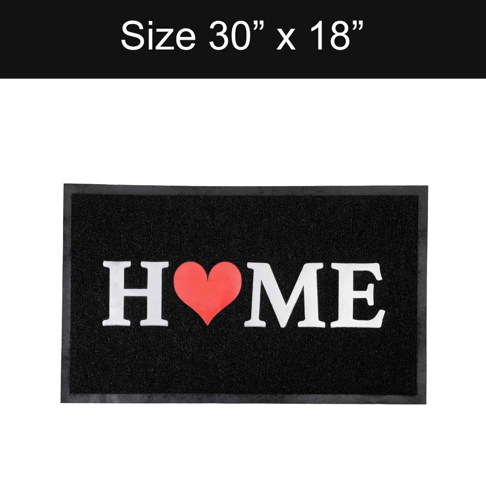 Evideco Outdoor Printed Front Door Mat Home PVC Rug 30×18 Black Home Accessories Door Mats Outdoor