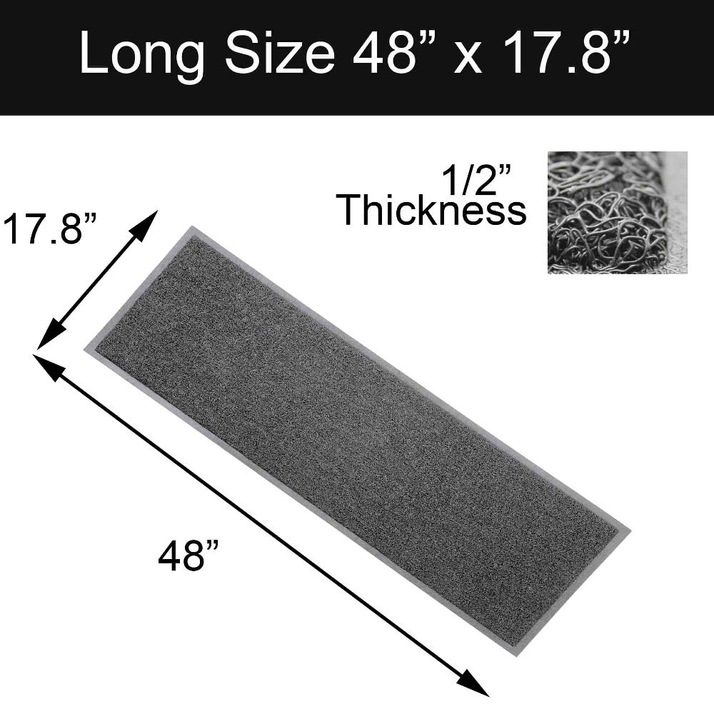 Evideco Outdoor Runner Mat Scraper Front Door Mat PVC Non-Slip Backing 48″x18″ Grey Home Accessories Door Mats Outdoor