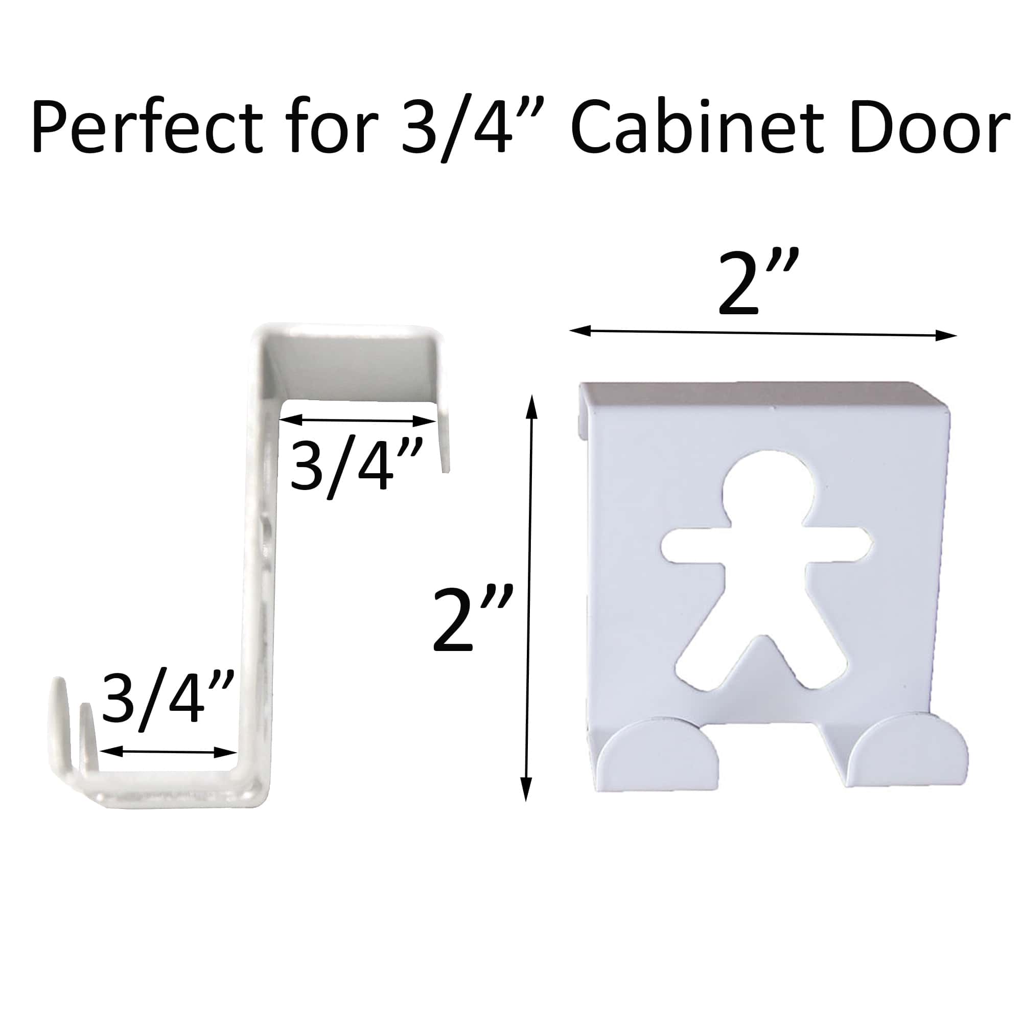 Evideco Over The Cabinet Door Double Hooks – Man Woman Design- Set Of 2 -Metal-White Bathroom Storage & Furniture Hooks & Rails Hooks And Rails Over The Door