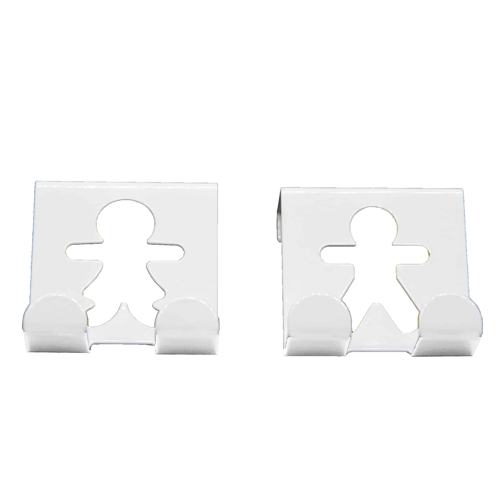 Evideco Over The Cabinet Door Double Hooks – Man Woman Design- Set Of 2 -Metal-White Bathroom Storage & Furniture Hooks & Rails Hooks And Rails Over The Door