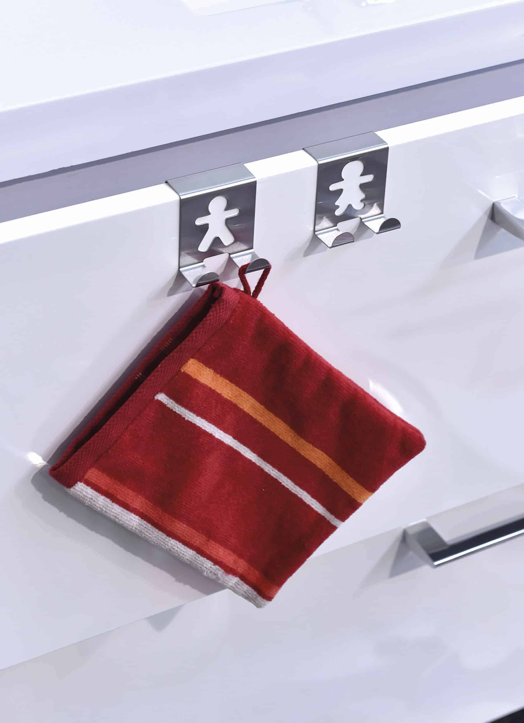 evideco Over The Cabinet Door Double Hooks – Man Woman Design – Set of 2- Chrome- Stainless Steel Bathroom Storage & Furniture Hooks & Rails Hooks and Rails Over the door