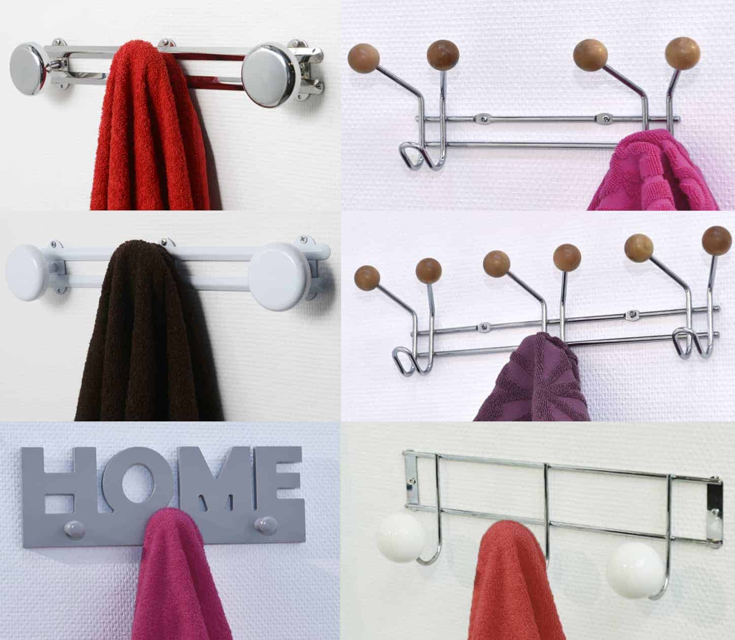 Evideco Over The Door Coat And Hat 3 Hooks BIG BALLS Rail-Rack White Bathroom Storage & Furniture Hooks & Rails Hooks And Rails Wall Mount