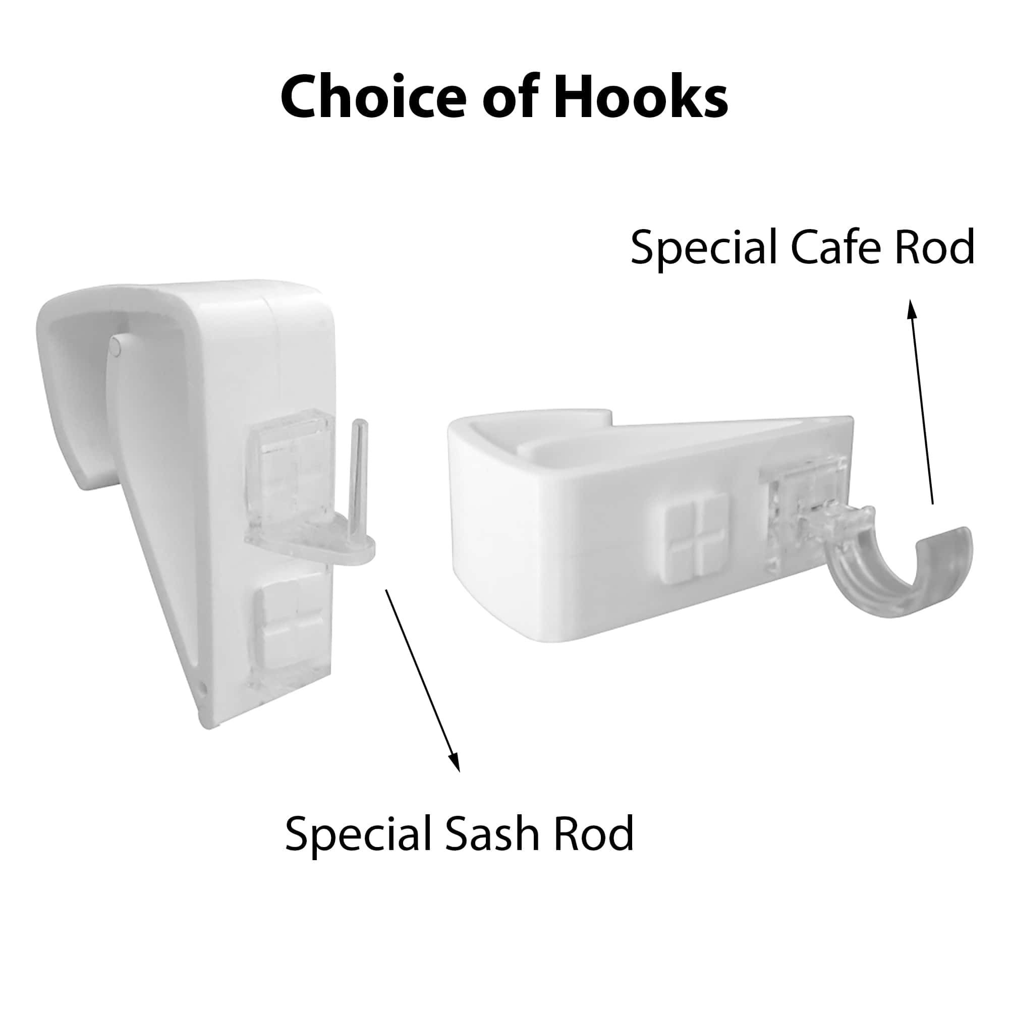 Evideco Over-The-Window Cafe Rod Brackets – Set Of 2 – White Home Accessories Kitchen & Cafe Rods