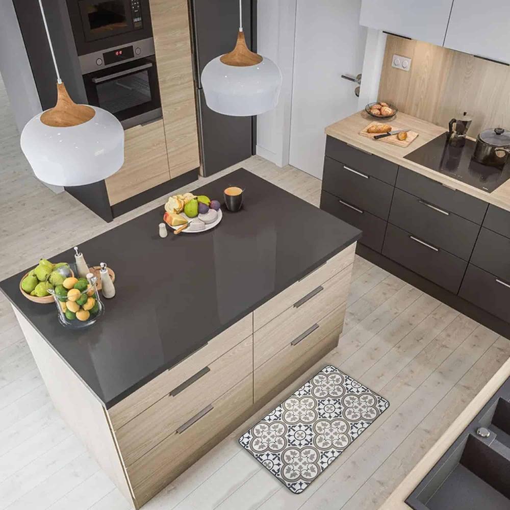 evideco Paco Printed Kitchen Mat – Blue & Gray Tile Design – 32″ x 20″- Stylish & Durable – Ideal for Homeowners & Renters – Non Slip & Comfort Floor Mat Home Accessories Kitchen Mats