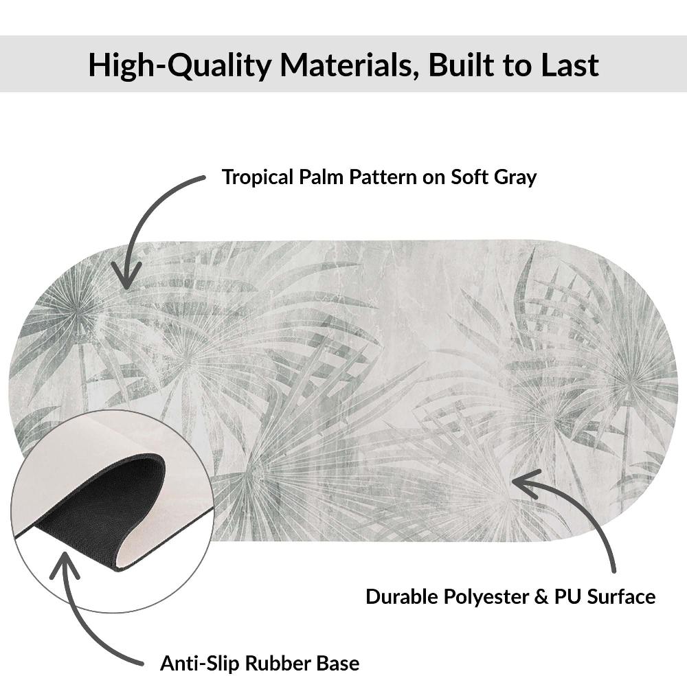 Evideco Palm Breeze Runner Bath Mat 40×18 – Ultra Absorbent Quick Dry Rug With Anti-Slip Rubber Backing Bathroom Mats & Rugs Bath Mat Runners