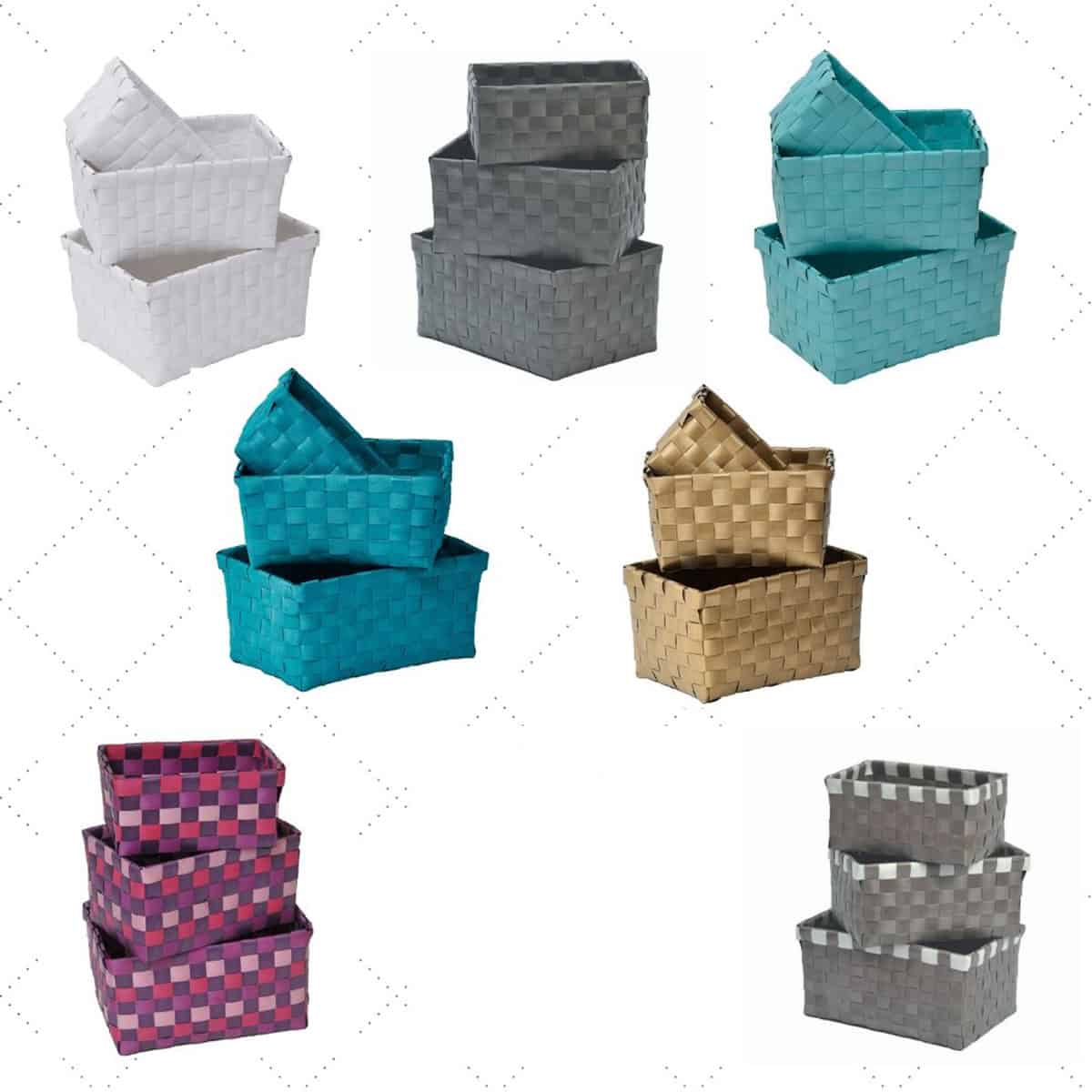 Evideco Paper Rope Storage Utilities Baskets Totes Set Of 4 Black Bathroom Storage & Furniture Storage Baskets & Organizers