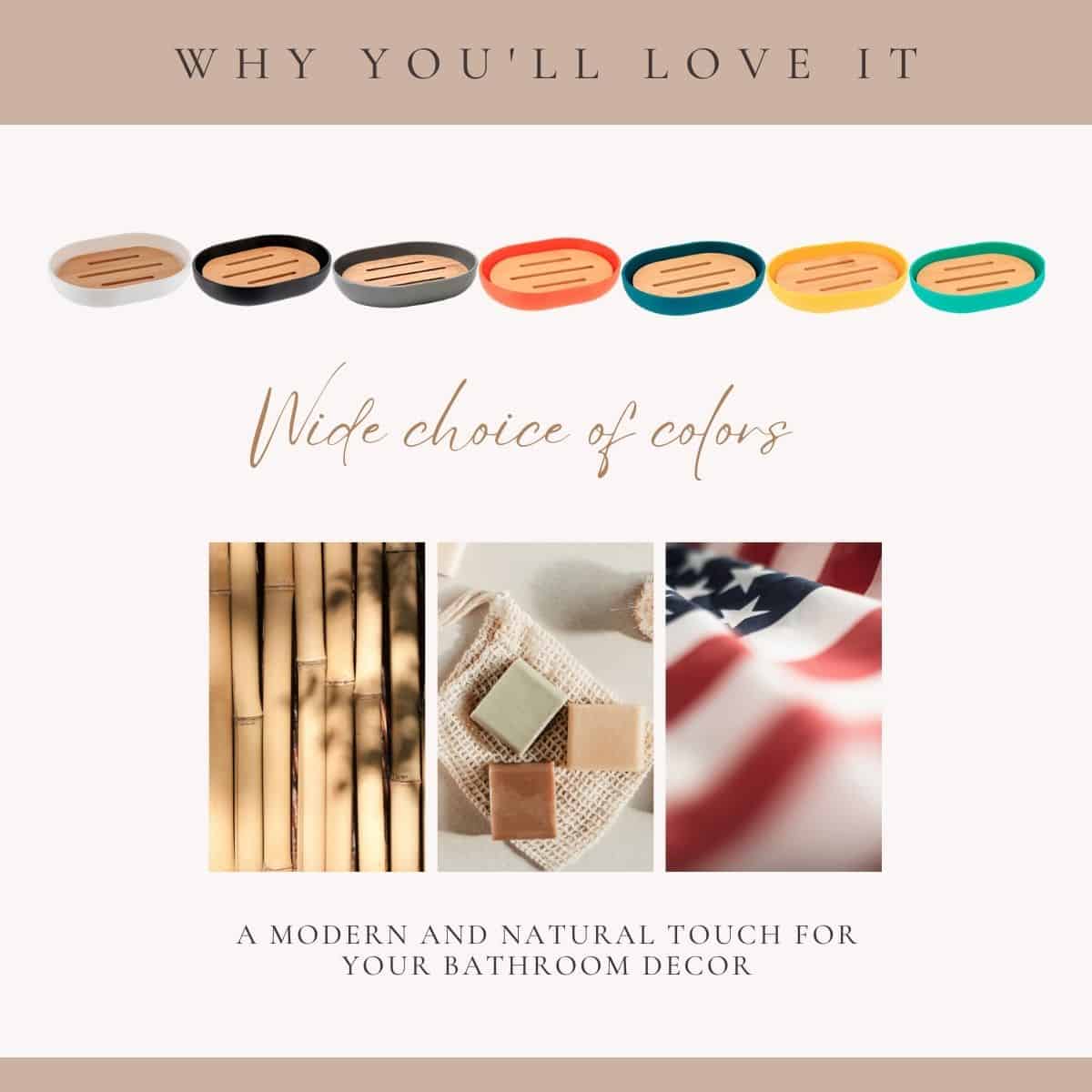 Evideco Premium White Soap Dish Padang With Bamboo Tray – Stylish Bathroom Storage Accessory For Elegant Organization Bathroom Accessories Soap Dishes