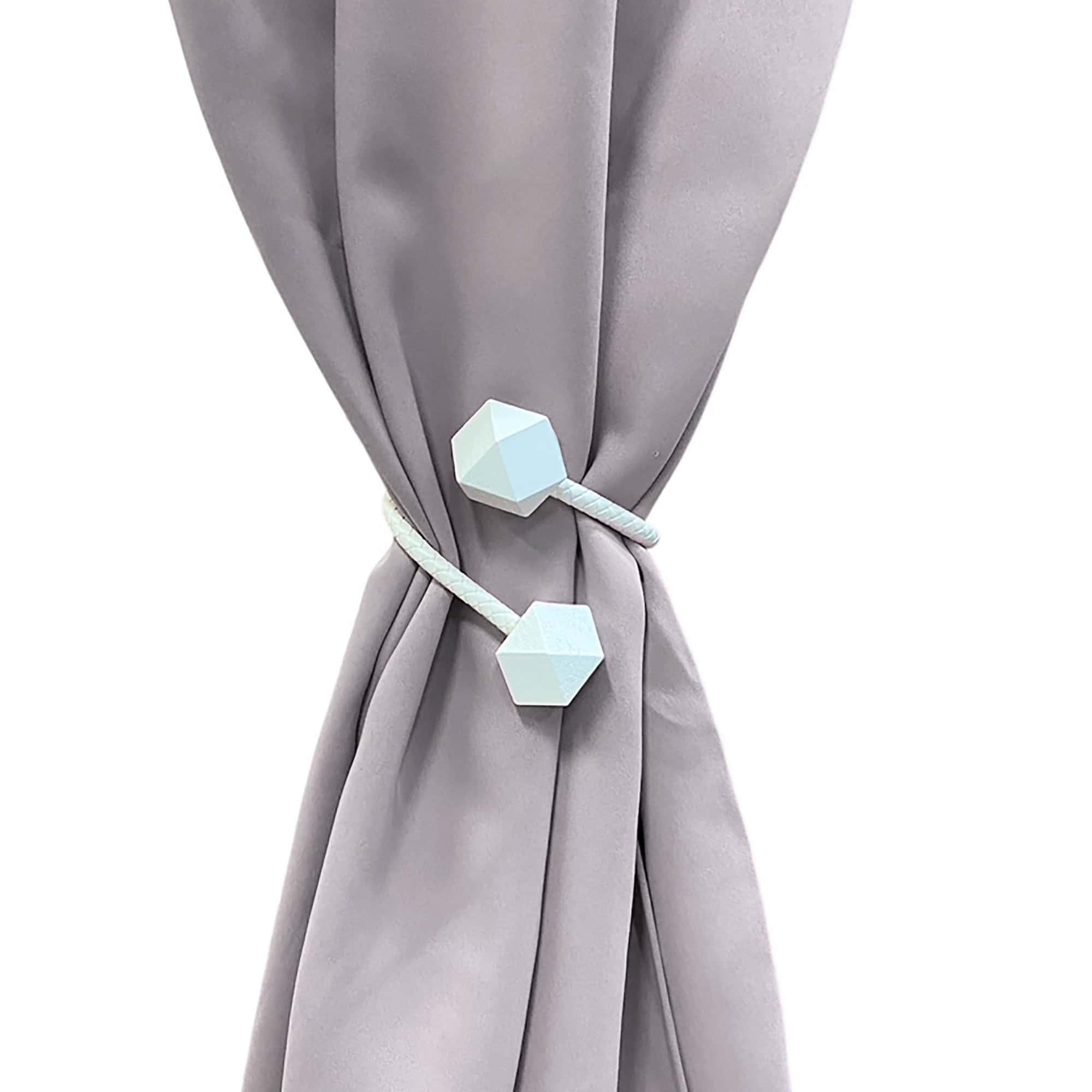 Evideco Pure White Tieback – Flexible Design With Wooden Tips And Faux Leather Covering – Complete Your Window Treatments Home Accessories Tie Backs & Magnets Twist Tie Backs Large Tie Backs For Window Curtains & Drapes