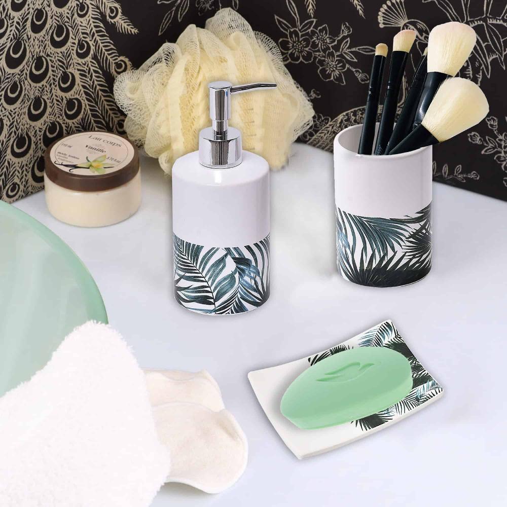 evideco Rectangular Soap Dish Cup Dispenser Tropical Bathroom Accessories Soap Dishes