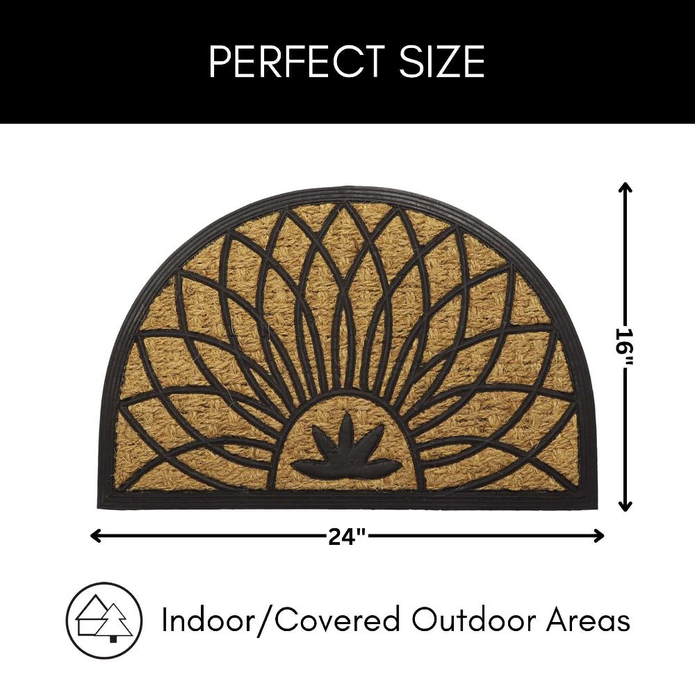 Evideco Rosace Half Circle Door Mat 24×16 Inch Home Accessories Door Mats Sheltered Door