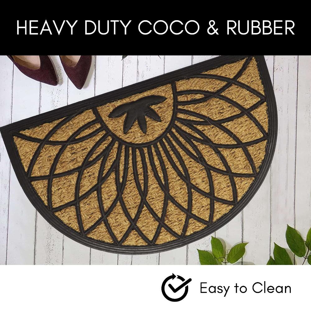 Evideco Rosace Half Circle Door Mat 24×16 Inch Home Accessories Door Mats Sheltered Door