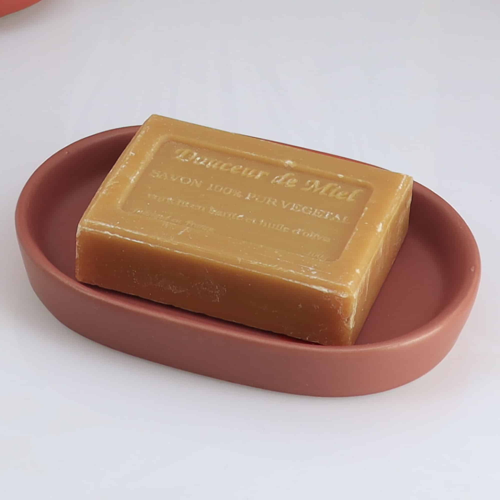 evideco Rustic Stoneware Soap Dish Cup in Terracotta – Add a Touch of Natural Beauty to Your Bathroom and Keep Your Soap Handy Bathroom Accessories Soap Dishes