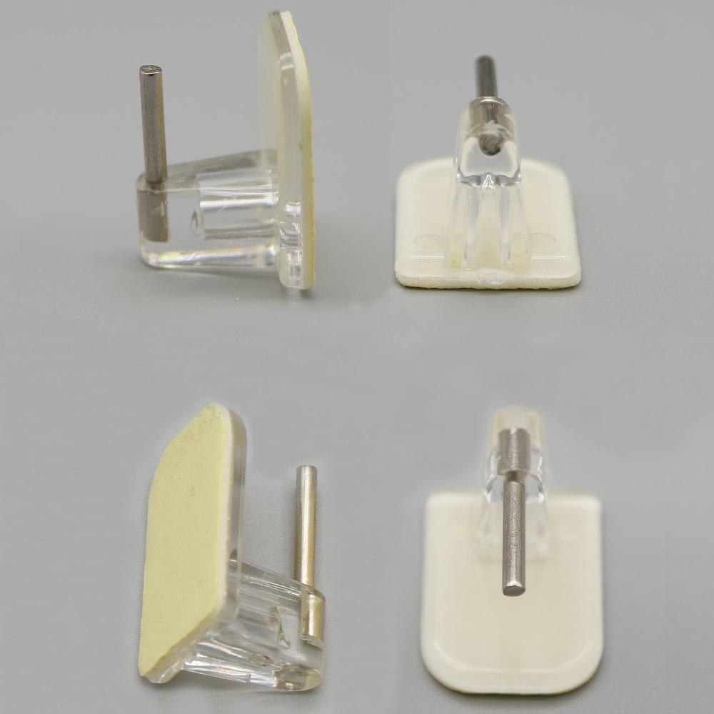 Evideco Self Adhesive Hooks Sash Rod Kitchen Curtains Set Of 4 – Clear Home Accessories Kitchen & Cafe Rods