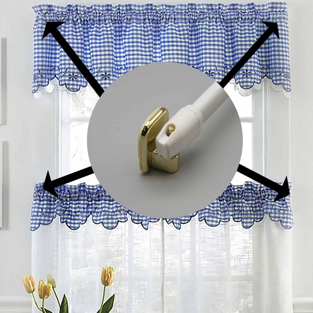 evideco Self Adhesive Hooks Sash Rod Kitchen Curtains Set of 4 – Gold Home Accessories Kitchen & Cafe Rods