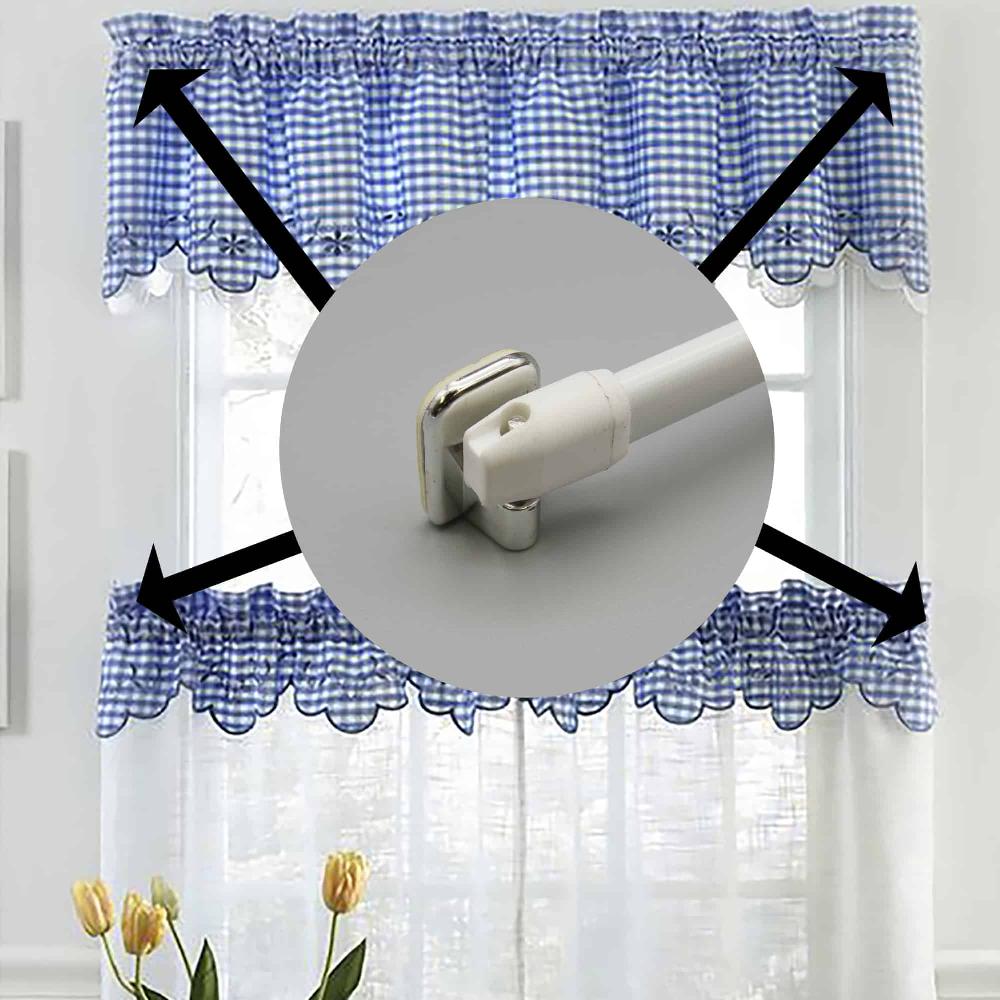 evideco Self Adhesive Hooks Sash Rod Kitchen Curtains Set of 4 – Silver Home Accessories Kitchen & Cafe Rods