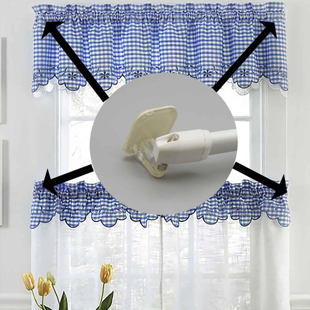 evideco Self Adhesive Hooks Sash Rod Kitchen Curtains Set of 4 – Clear Home Accessories Kitchen & Cafe Rods