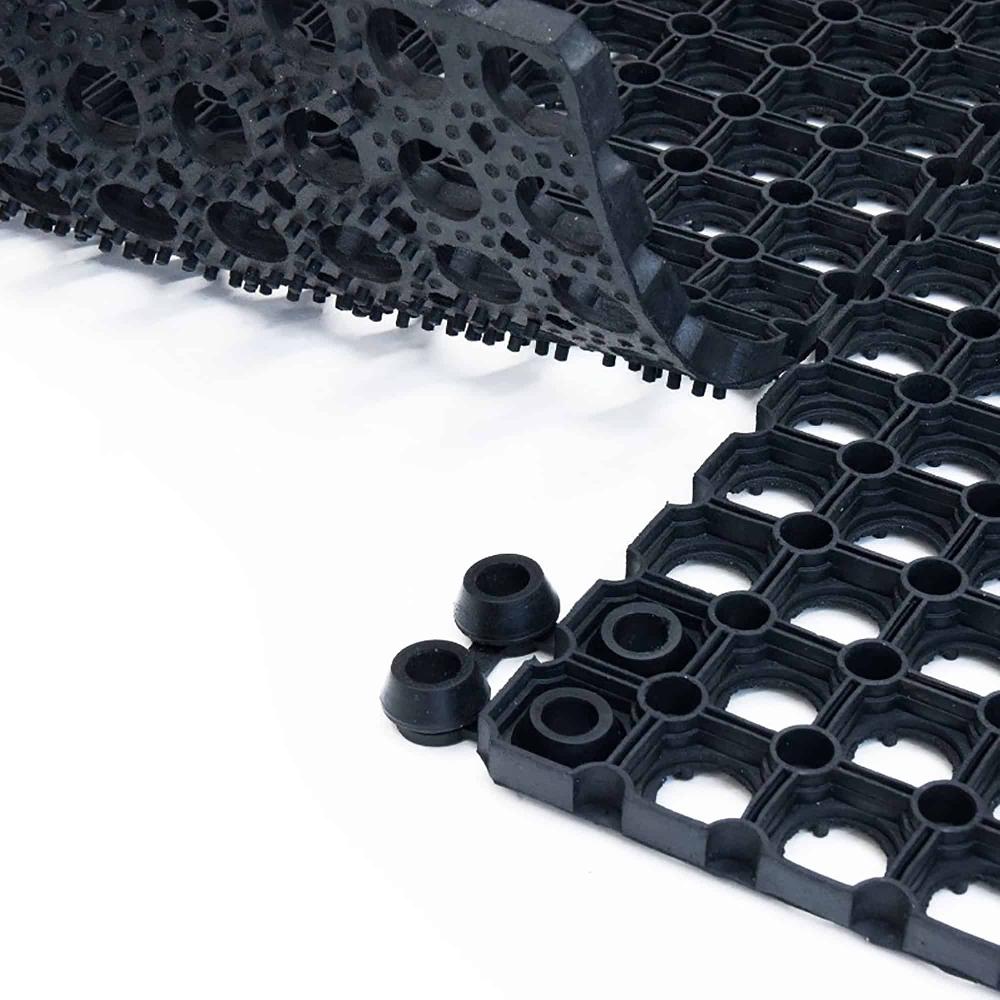 evideco Set of 2 Connectors for Interlocking Rubber Mats – Easy Installation & Removal for Customizable Coverage Home Accessories Door Mats Outdoor