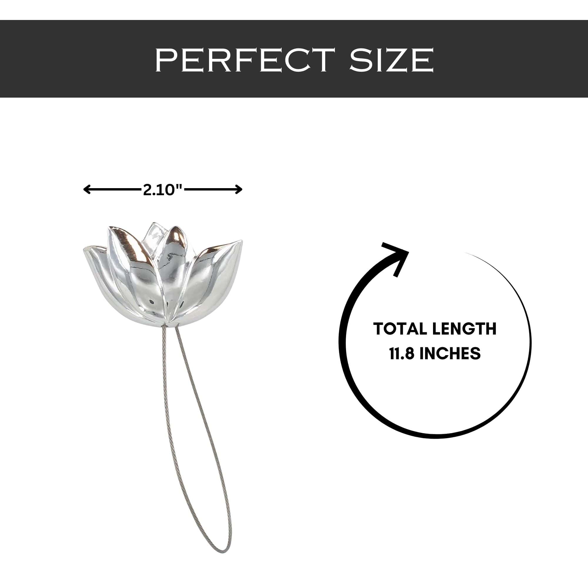 Evideco Set Of 2 Magnetic Tulip Curtain Tiebacks – Elegant Resin Design With Strong Magnet – Chrome Home Accessories Tie Backs & Magnets Magnetic Tie Backs Small Tie Backs For Window Sheers