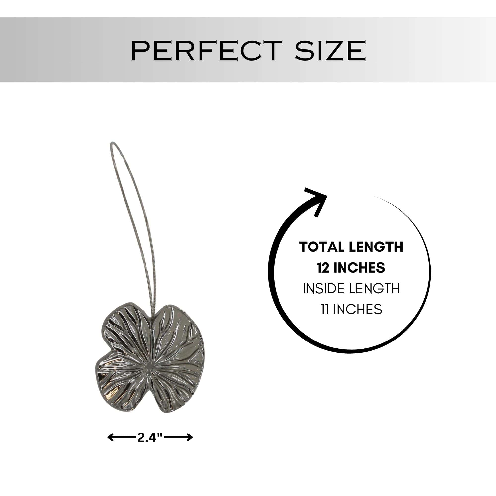 Evideco Set Of 2 Magnetic Water Lily Curtain Tiebacks – Resin Floral Design Strong Magnetic Closure No Installation Required – Graphite Home Accessories Tie Backs & Magnets Magnetic Tie Backs Small Tie Backs For Window Sheer