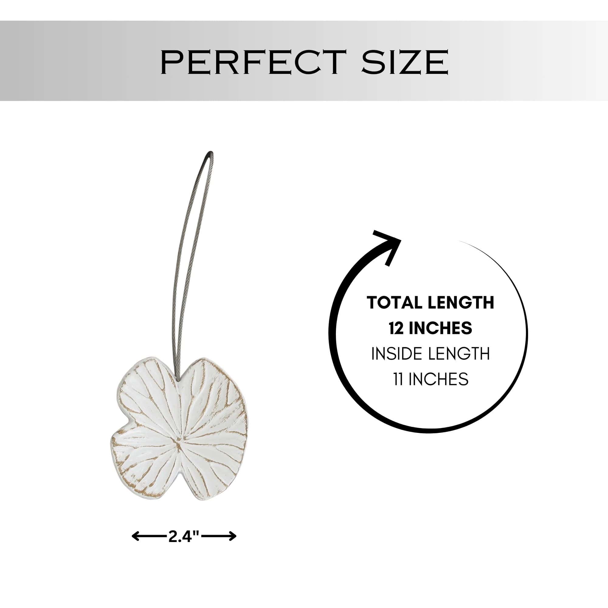 Evideco Set Of 2 Magnetic Water Lily Curtain Tiebacks – Resin Floral Design Strong Magnetic Closure No Installation Required – White/Gold Home Accessories Tie Backs & Magnets Magnetic Tie Backs Small Tie Backs For Window She